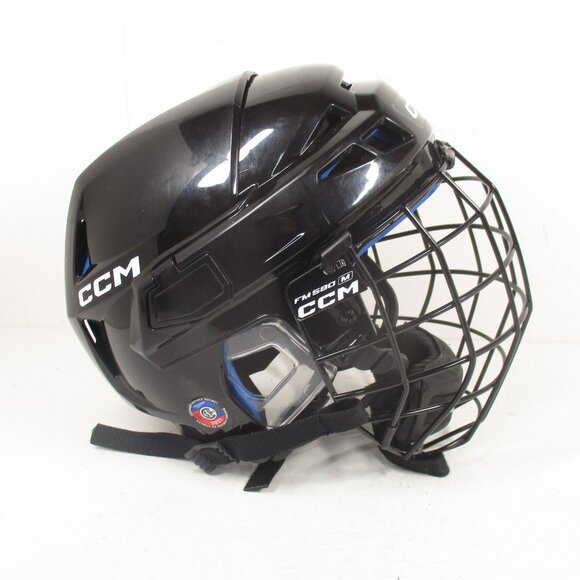 CCM XT85 Ice Hockey Helmet Black Size Medium 7 - 7 1/2 w/CCM FM 580 Cage - Picture 7 of 9